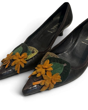Prada 90s Floral Applique Heels