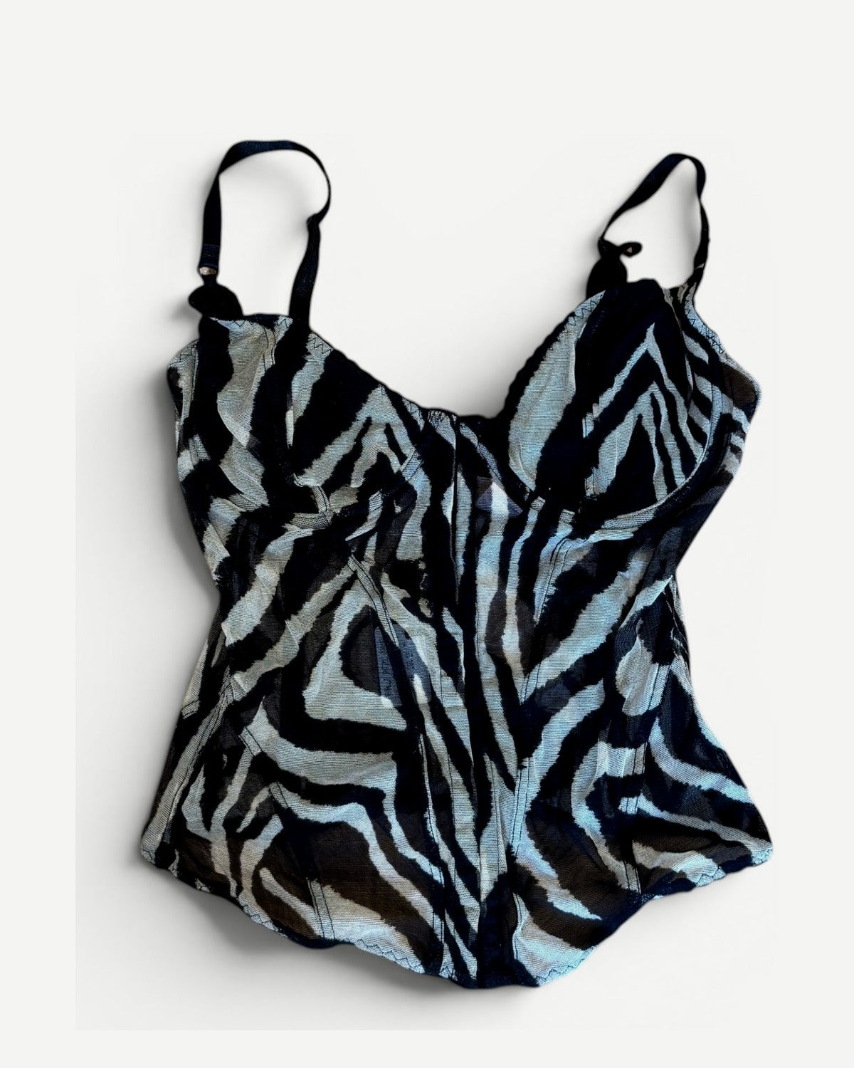 Roberto Cavalli 2000s Zebra Print Boned Corset