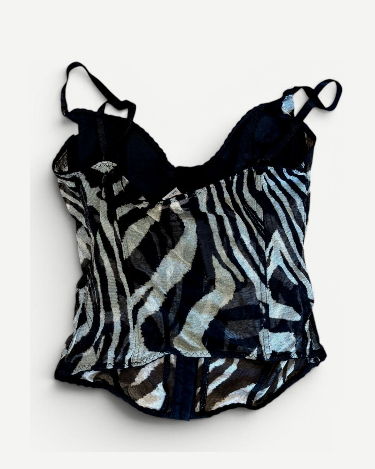 Roberto Cavalli 2000s Zebra Print Boned Corset