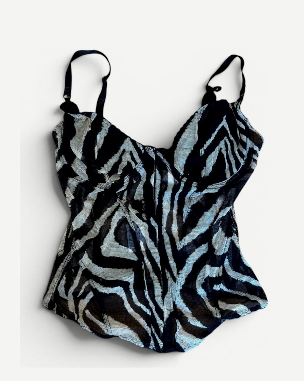 Roberto Cavalli 2000s Zebra Print Boned Corset