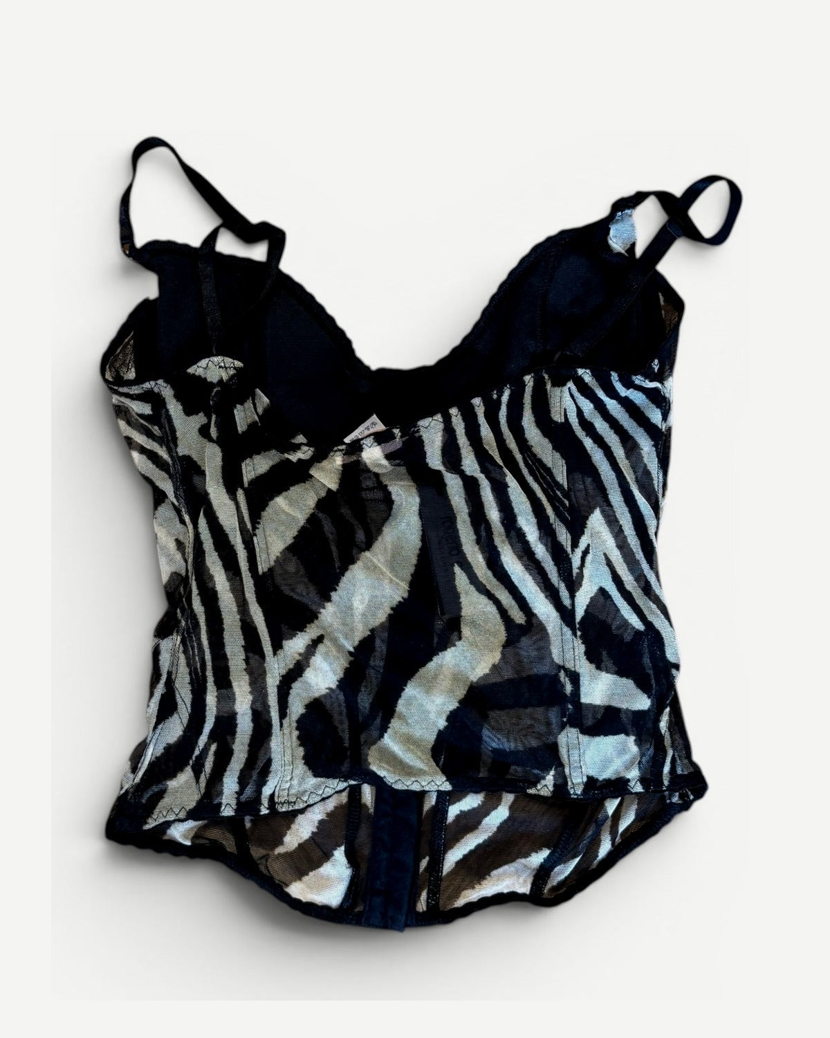 Roberto Cavalli 2000s Zebra Print Boned Corset