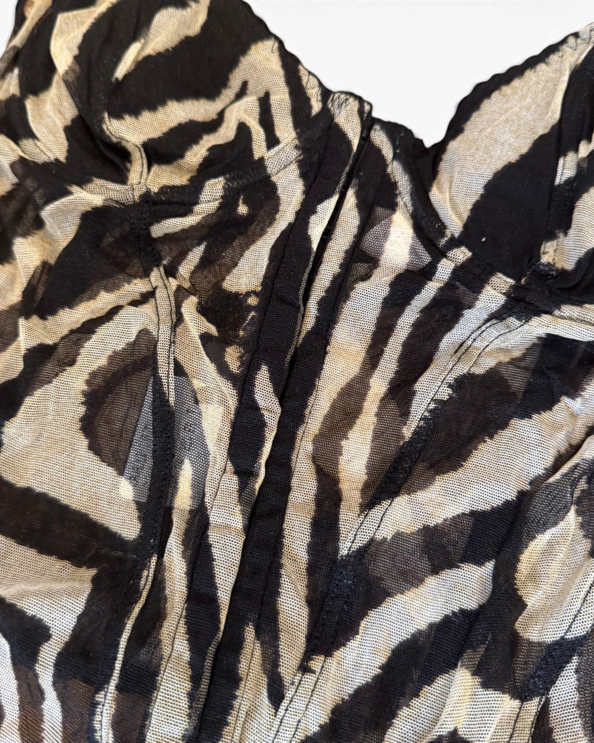 Roberto Cavalli 2000s Zebra Print Boned Corset