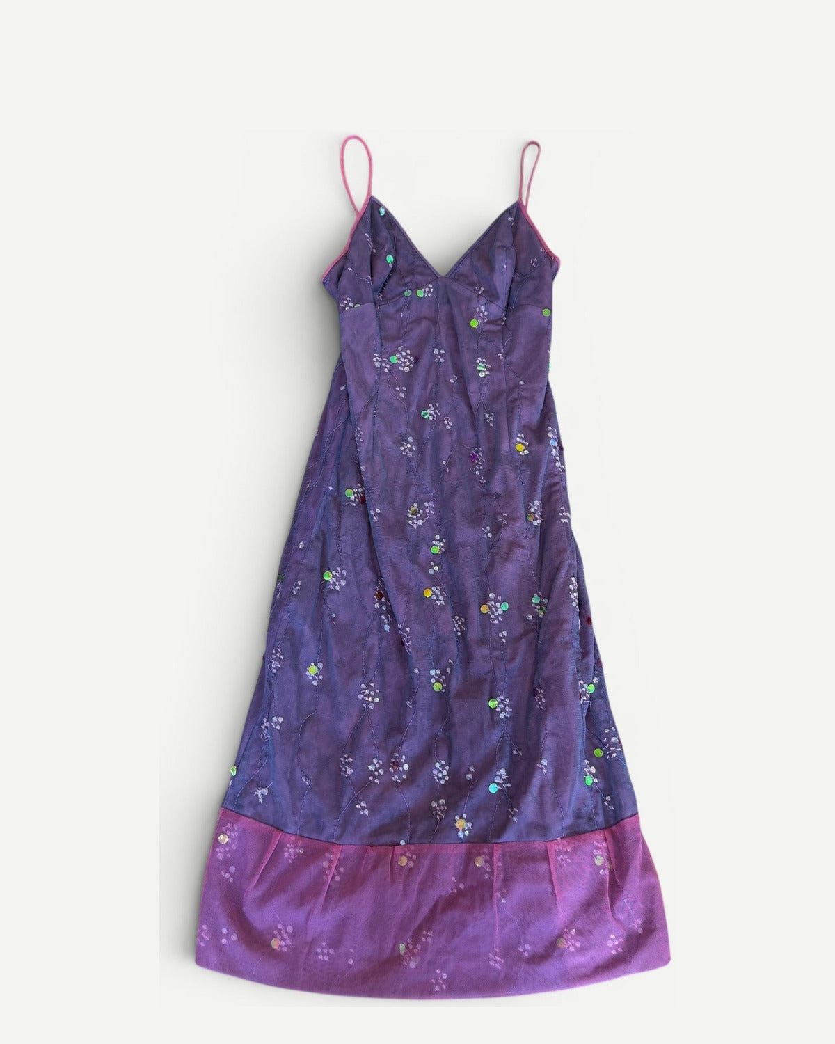 Plein Sud 2000s Sequin Mesh Slip Dress