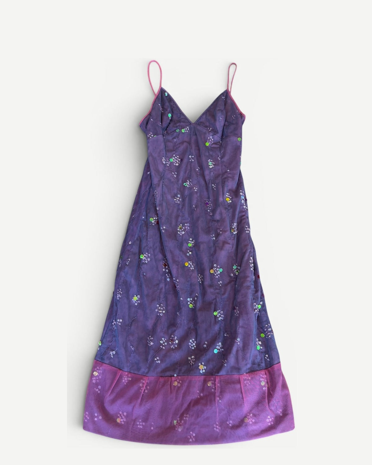 Plein Sud 2000s Sequin Mesh Slip Dress