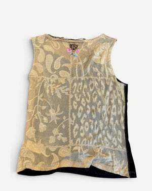 Roberto Cavalli 2000s Embellished Tiger Rock Top