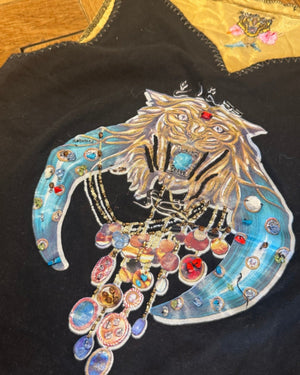Roberto Cavalli 2000s Embellished Tiger Rock Top