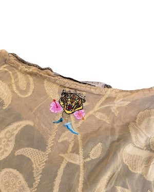 Roberto Cavalli 2000s Embellished Tiger Rock Top