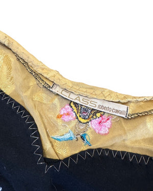 Roberto Cavalli 2000s Embellished Tiger Rock Top