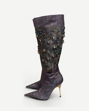 Hamlet Couture 2000s Handmade Embellished Python Boots