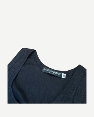 Dolce & Gabbana 2000s Crystal Embellished Logo Tank Top