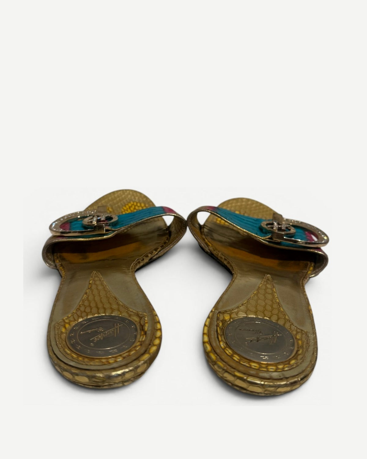 Hamlet Couture 2000s Multicolor Python Heeled Sandals