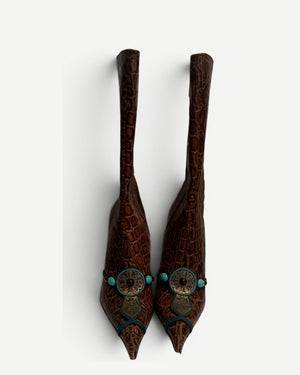 Hamlet Couture 2000s Textured Embellished Heeled Boots