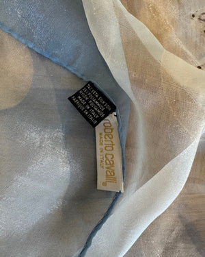 Roberto Cavalli SS01 Pearl Print Silk Scarf