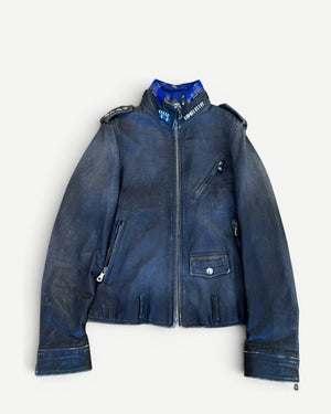 Dolce & Gabbana 2000s Distressed Officer Leather Jacket