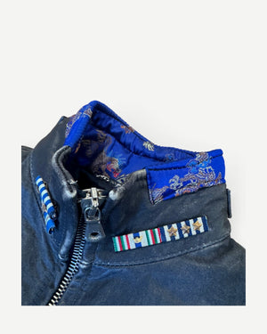 Dolce & Gabbana 2000s Distressed Officer Leather Jacket