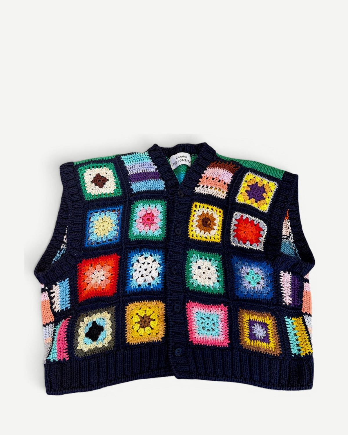 Dolce & Gabbana 90s Oversized Crochet Knit Vest
