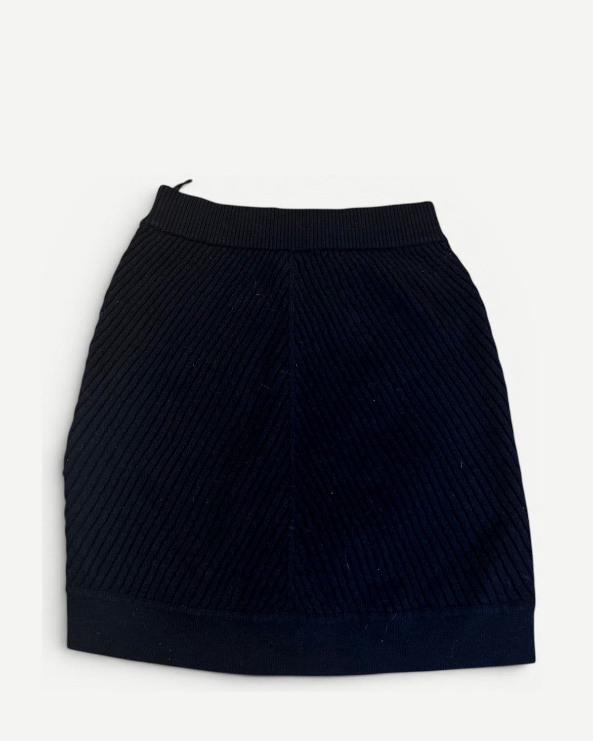 Chanel by Karl Lagerfeld AW06 Black Layered Ribbed Knit Skirt