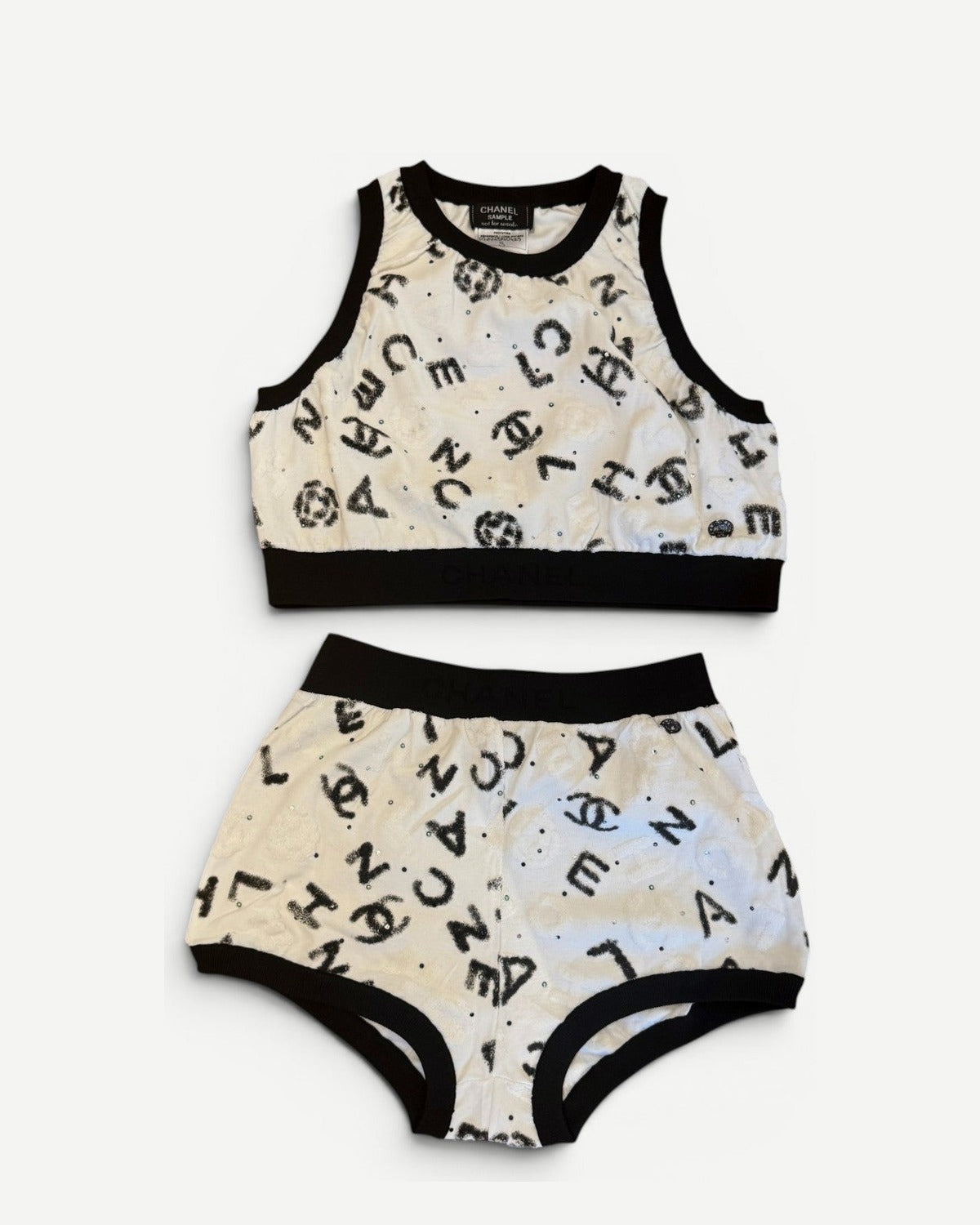 Chanel SS22 Logo Applique 2 Piece Set Sample
