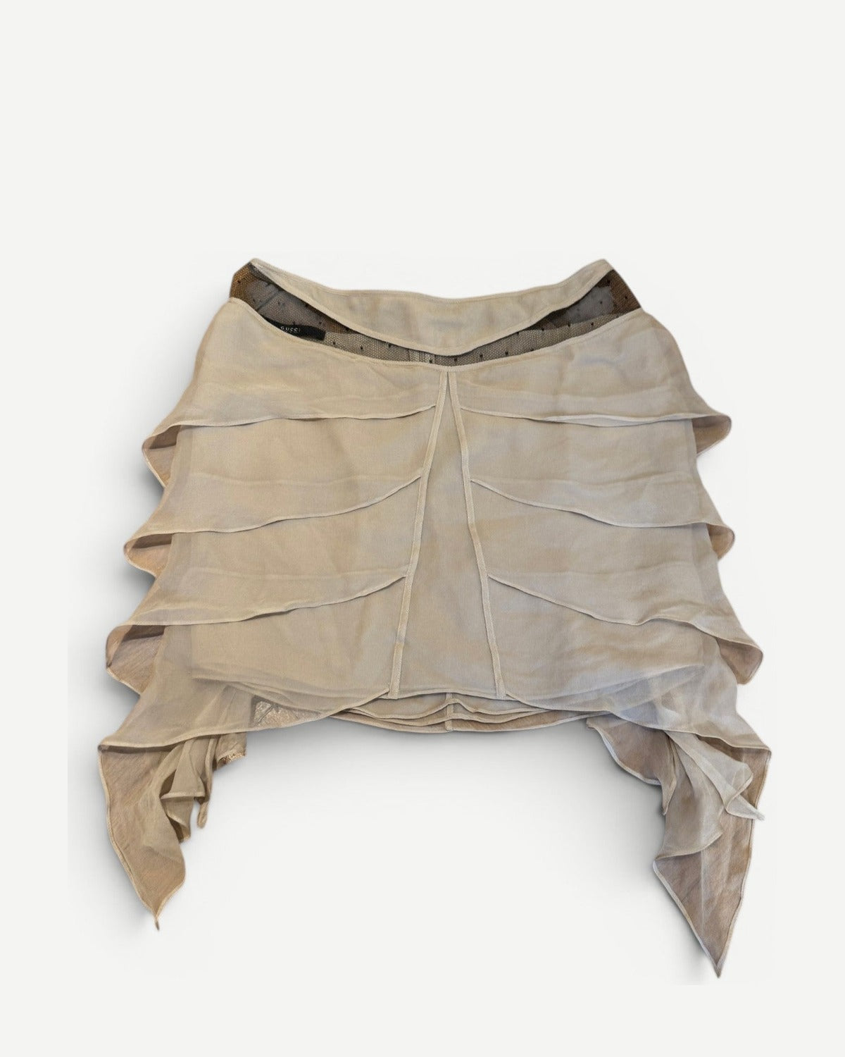Gucci by Tom Ford SS02 Silk Mesh Layered Skirt