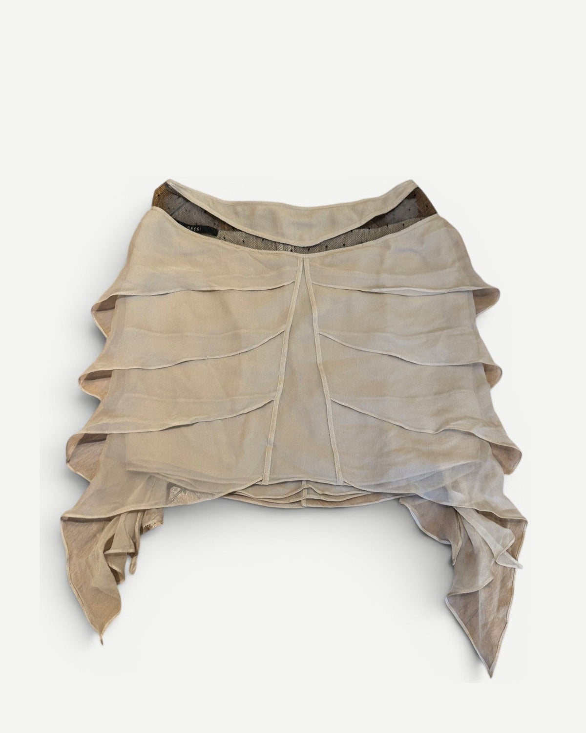 Gucci by Tom Ford SS02 Silk Mesh Layered Skirt