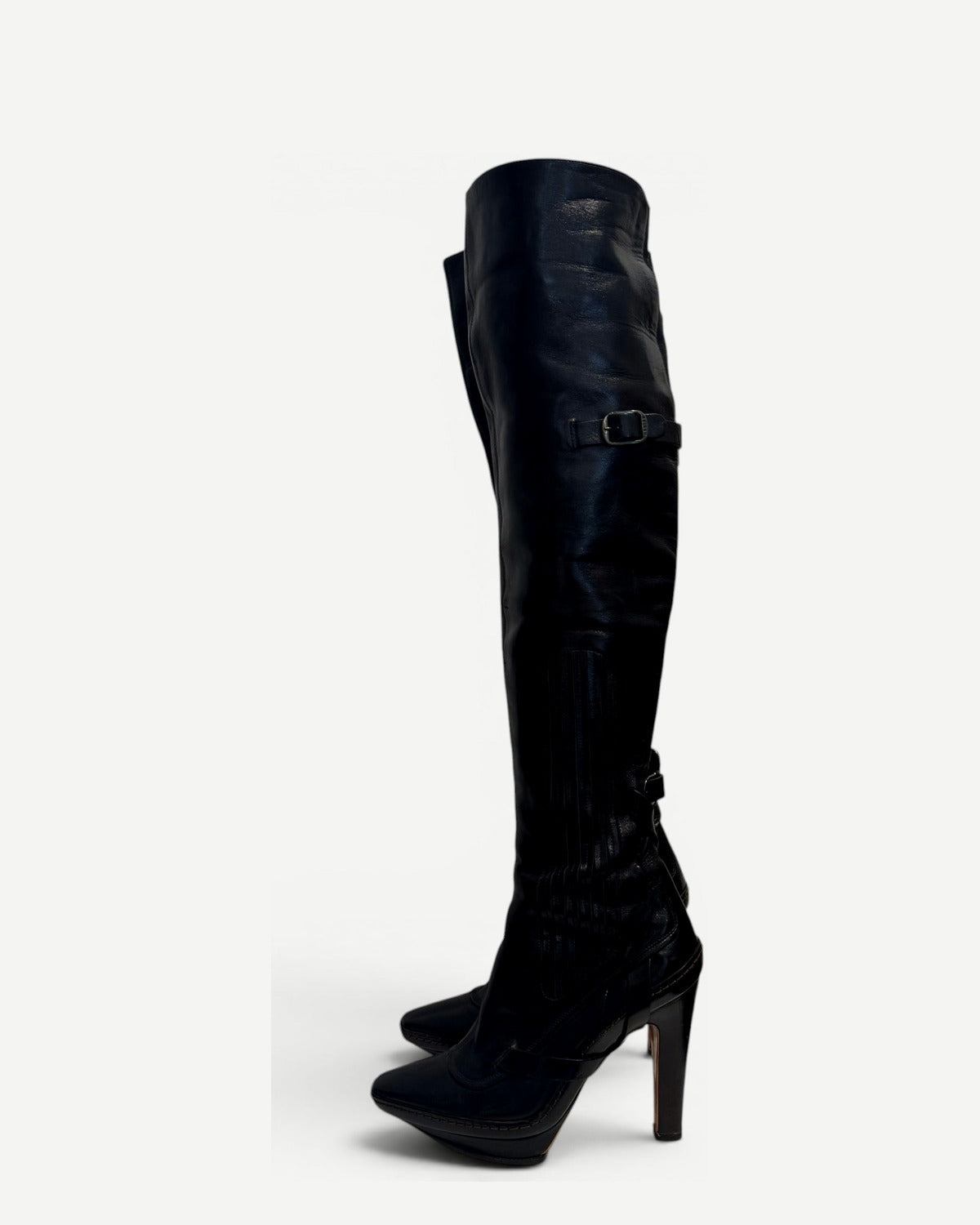 Celine by Ivana Omazic FW07 Paneled Overknee Leather Boots