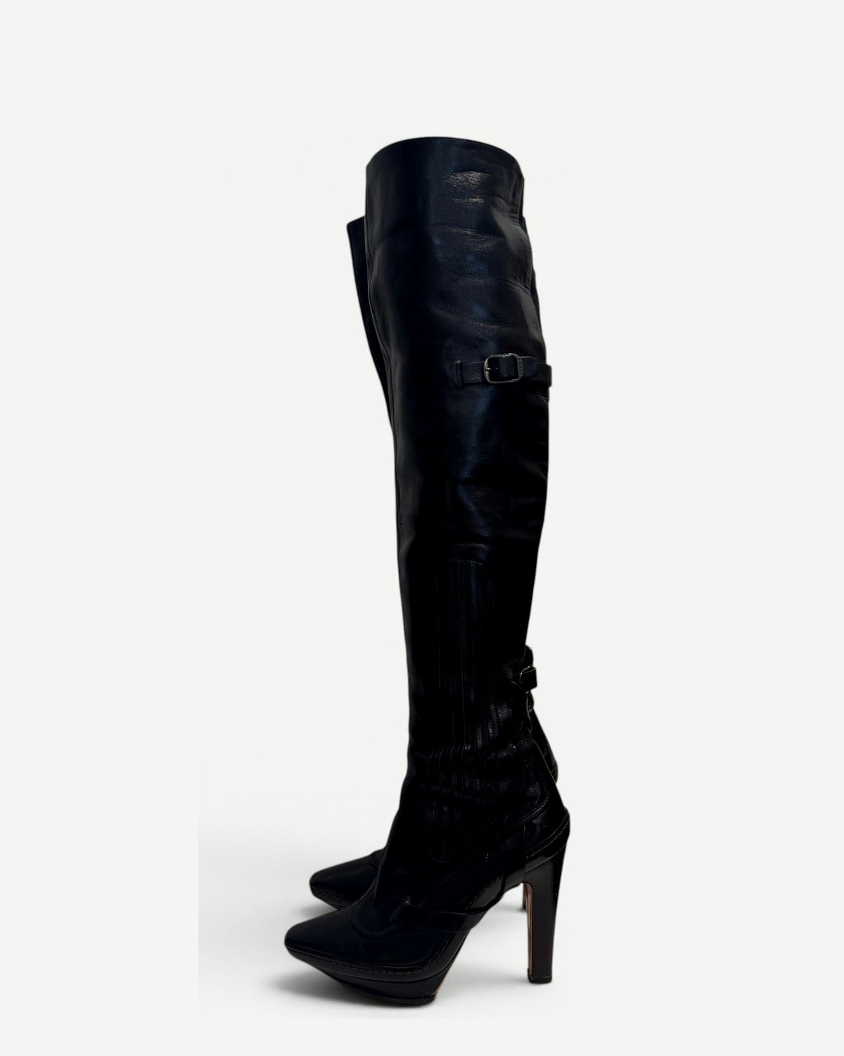 Celine by Ivana Omazic FW07 Paneled Overknee Leather Boots