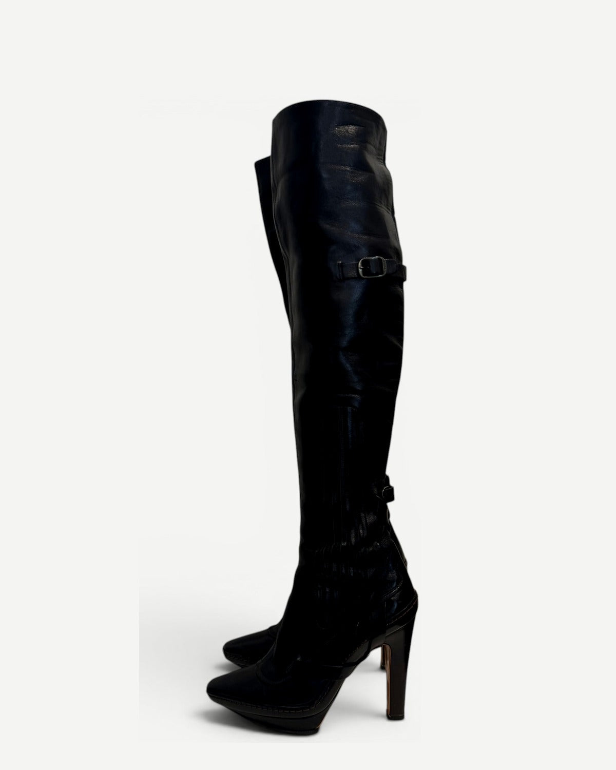 Celine by Ivana Omazic FW07 Paneled Overknee Leather Boots