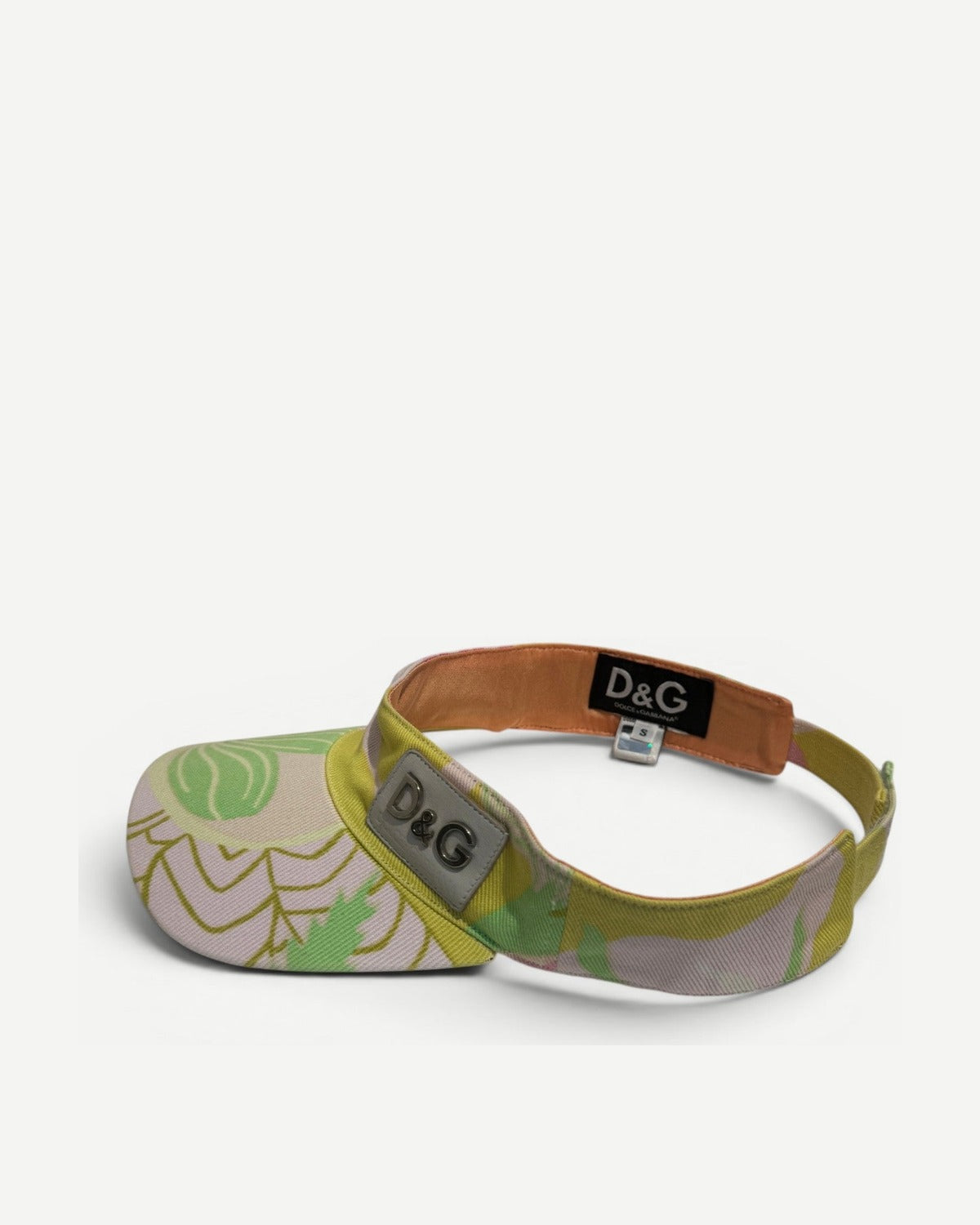 Dolce & Gabbana 2000s Floral Metal Logo Plate Visor