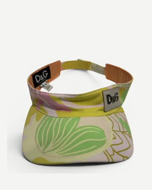 Dolce & Gabbana 2000s Floral Metal Logo Plate Visor