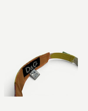 Dolce & Gabbana 2000s Floral Metal Logo Plate Visor
