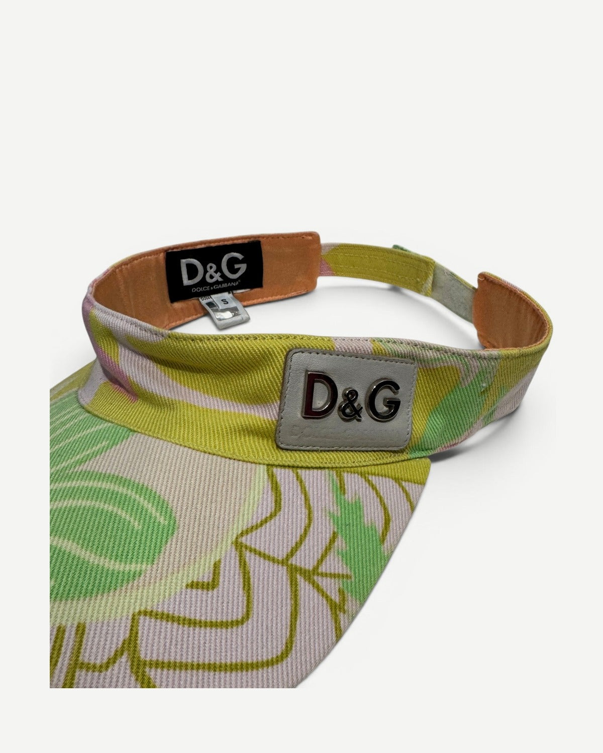 Dolce & Gabbana 2000s Floral Metal Logo Plate Visor