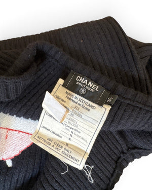 Chanel AW97 by Karl Lagerfeld Lady Bug Logo Cashmere Knit Top