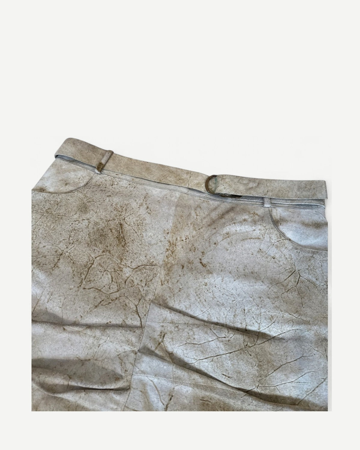 Christian Dior SS03 by John Galliano Burnt Suede Logo Skirt