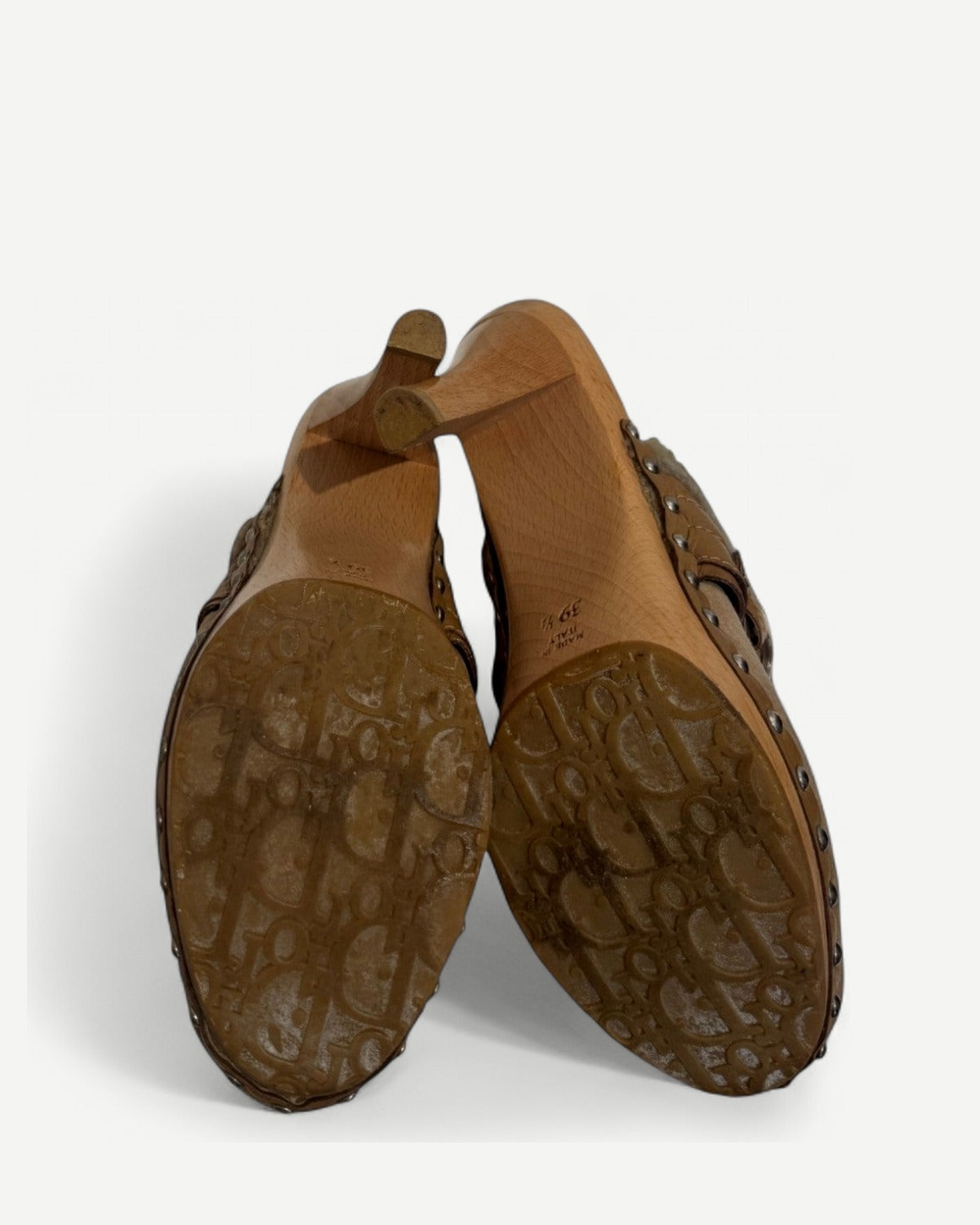 Christian Dior 2000s by John Galliano Shearling Suede Heeled Clogs