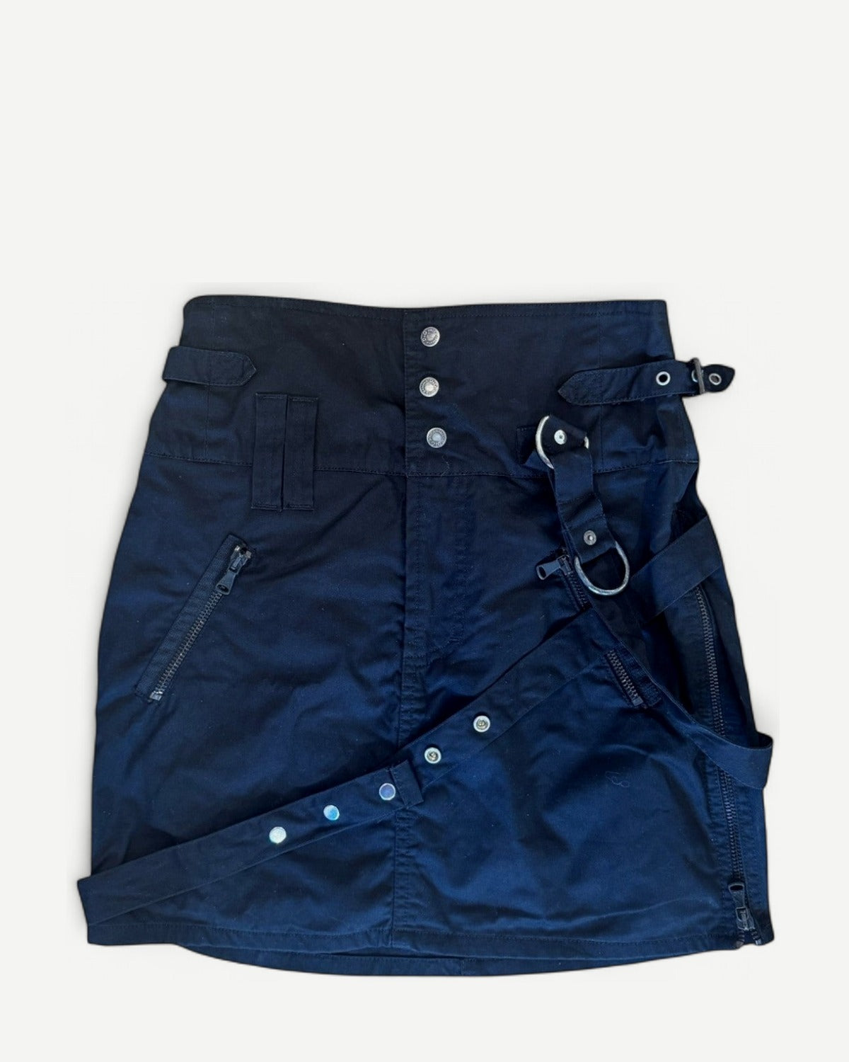 Dolce & Gabbana 2000s Black Strapped Cargo Skirt
