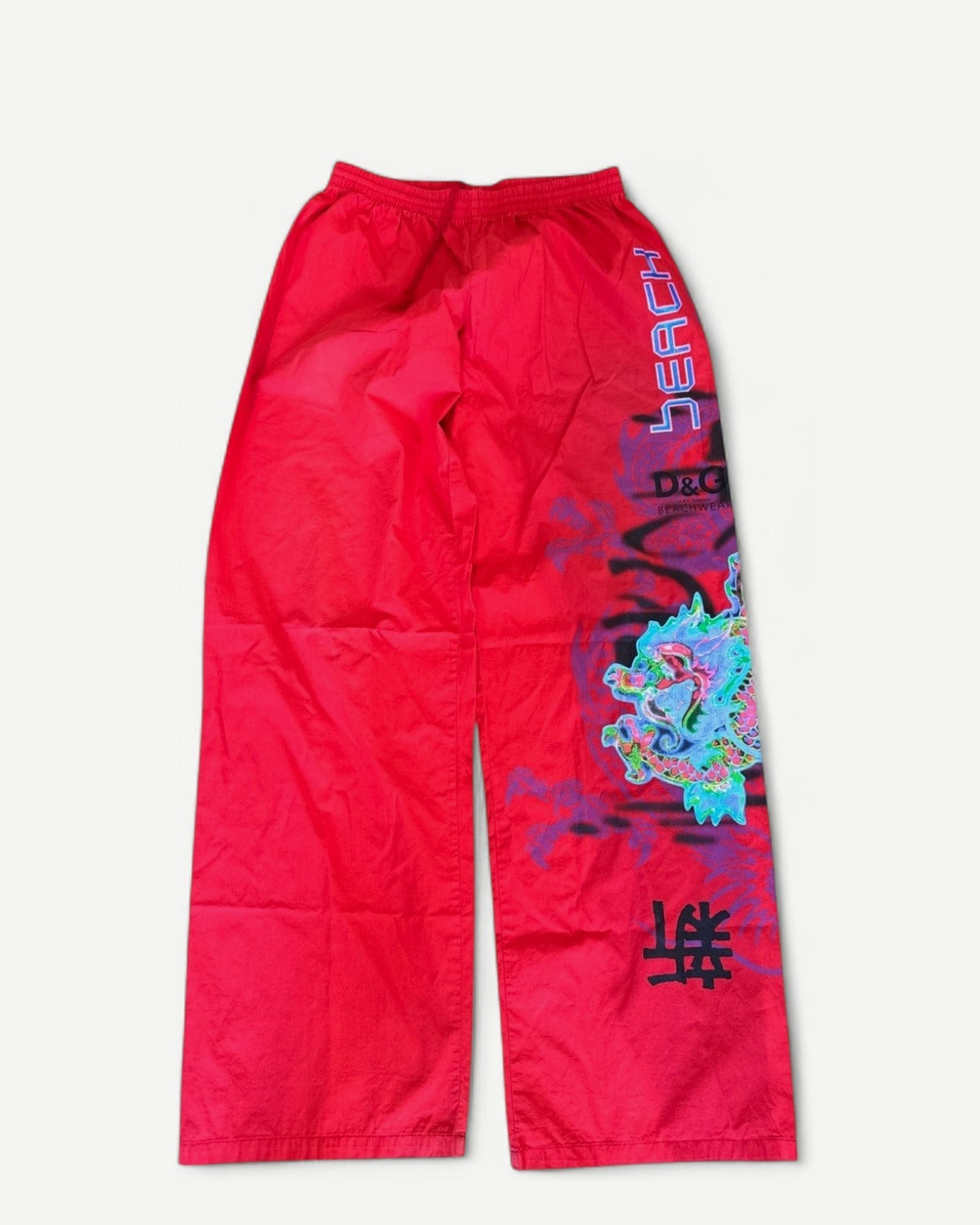 Dolce & Gabbana 2000s Dragon Print Wide Pants