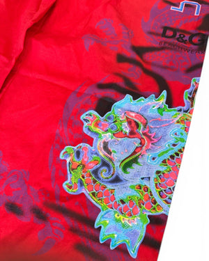 Dolce & Gabbana 2000s Dragon Print Wide Pants