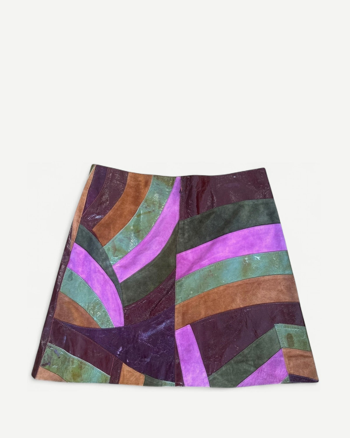 Dolce & Gabbana 90s Leather Patchwork Skirt