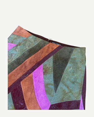 Dolce & Gabbana 90s Leather Patchwork Skirt
