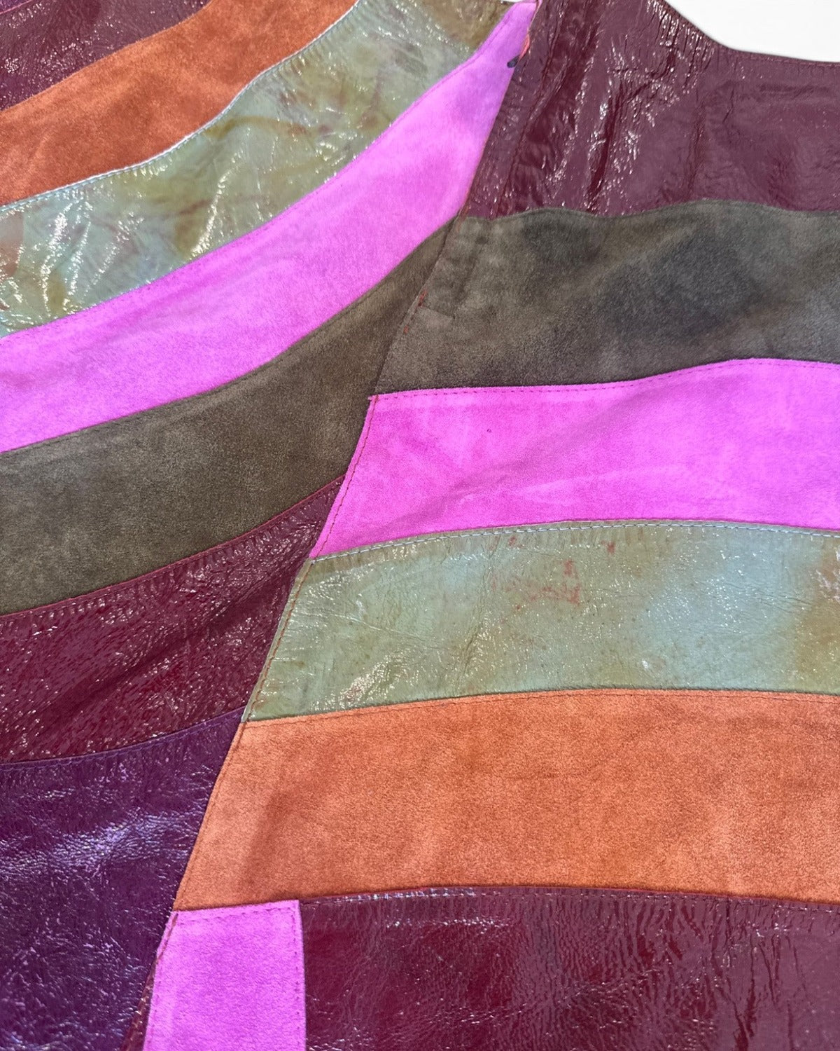 Dolce & Gabbana 90s Leather Patchwork Skirt