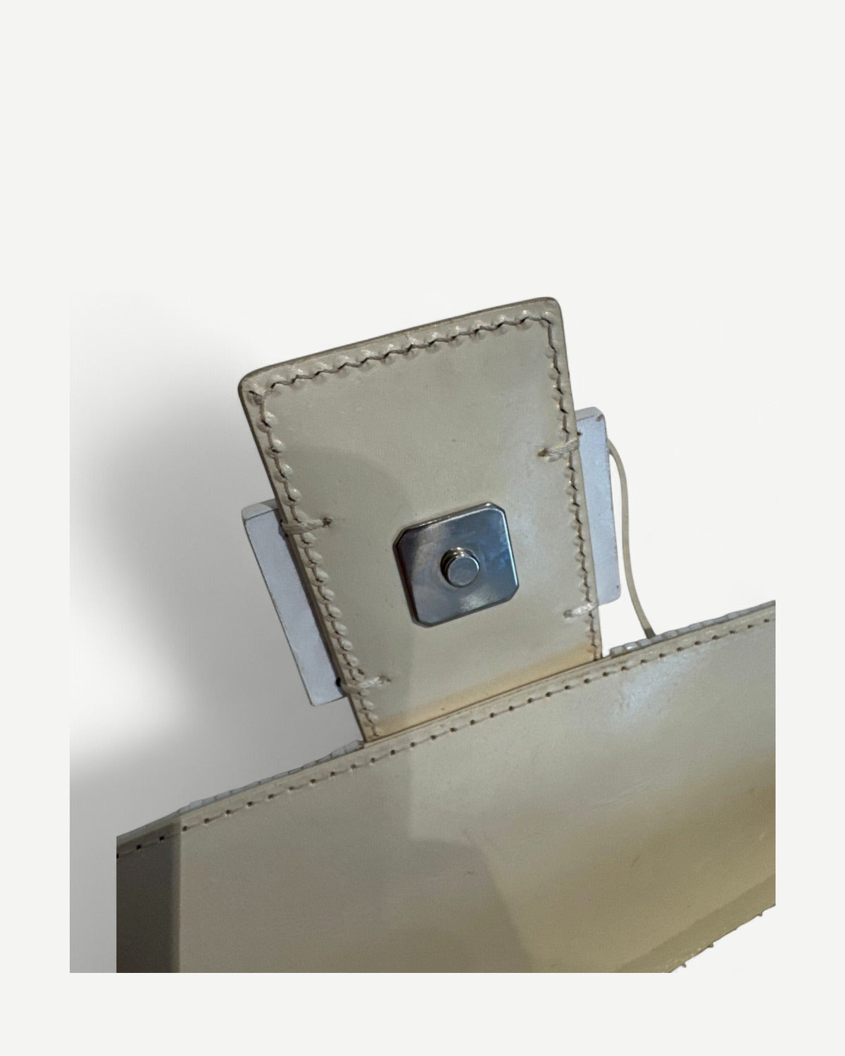 Fendi 2000s by Karl Lagerfeld Cream White Beaded Baguette Bag