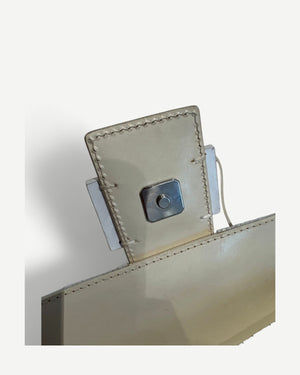 Fendi 2000s by Karl Lagerfeld Cream White Beaded Baguette Bag