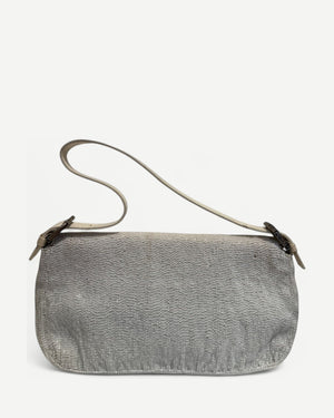 Fendi 2000s by Karl Lagerfeld Cream White Beaded Baguette Bag