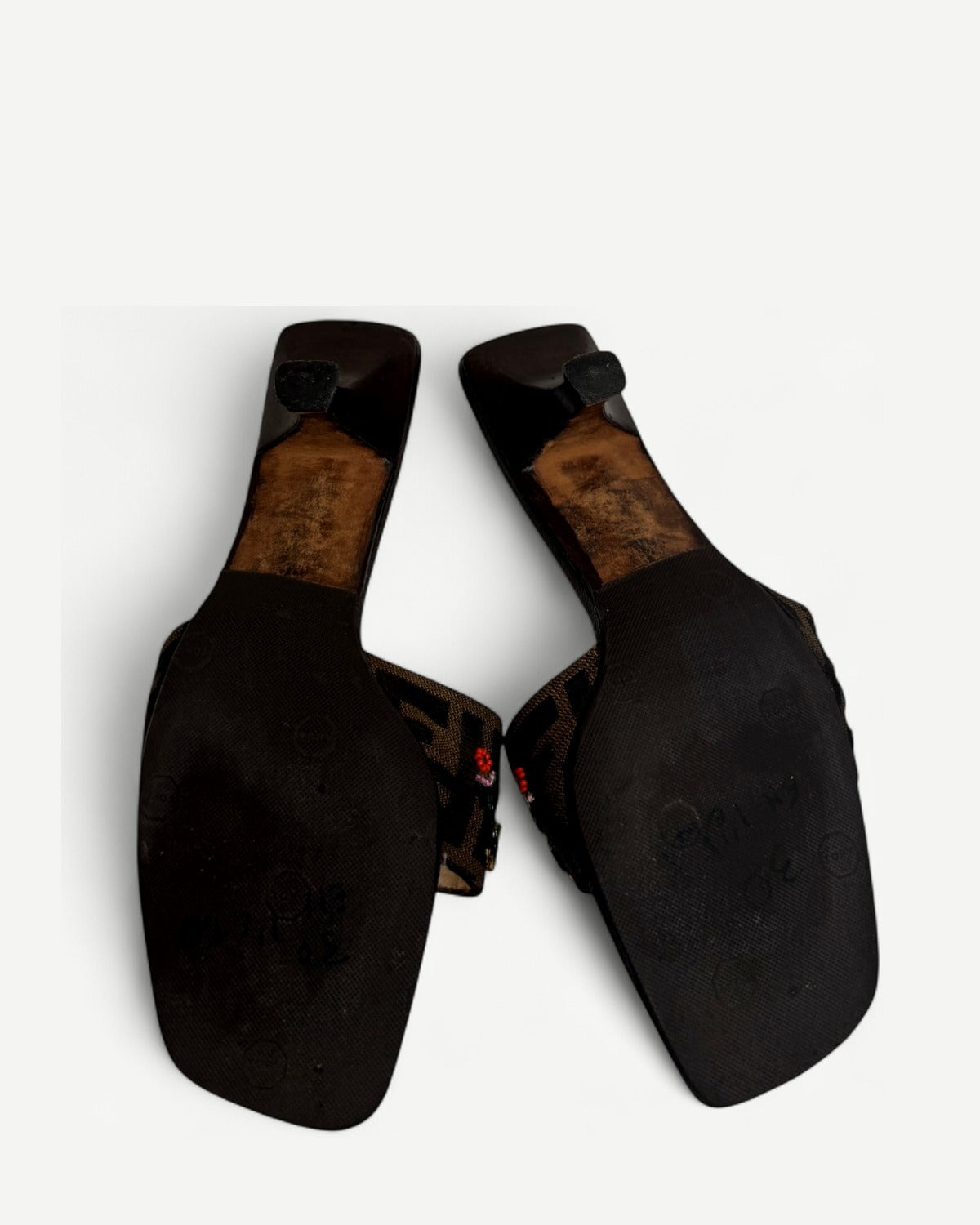 Fendi 2000s by Karl Lagerfeld Beaded Zucca Heels