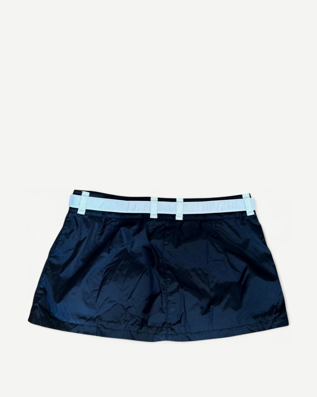 Fendi 2000s by Karl Lagerfeld Nylon Contrast Baguette Logo Belt Mini Skirt
