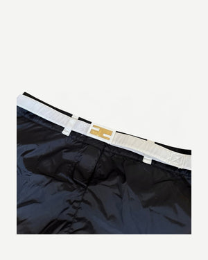 Fendi 2000s by Karl Lagerfeld Nylon Contrast Baguette Logo Belt Mini Skirt