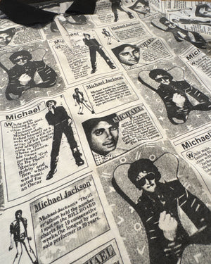 Ann Demeulemeester Michael Jackson Newspaper Print Polo Shirt