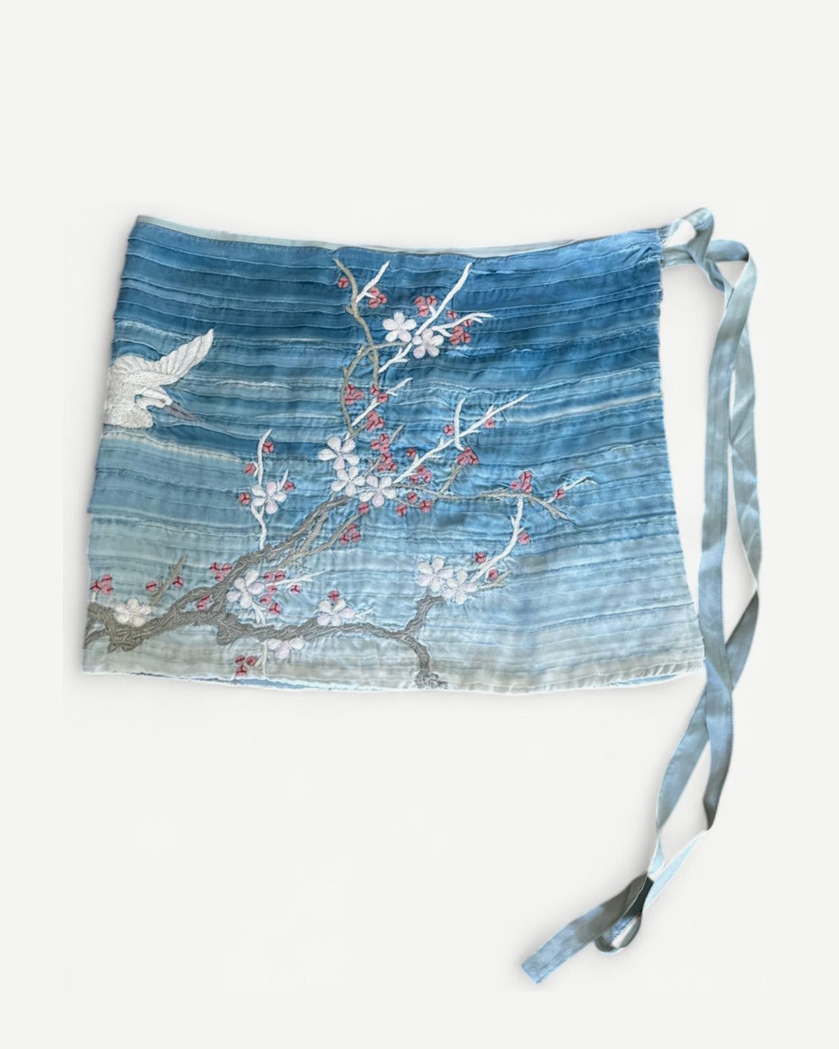Gucci SS03 by Tom Ford Embroidered Layered Silk Cherry Blossom Mini Wrap Skirt Pareo