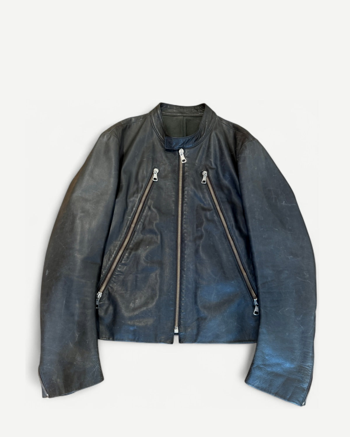 Maison Martin Margiela SS01 Black 5-Zip Leather Jacket