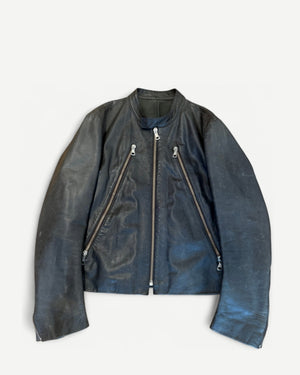 Maison Martin Margiela SS01 Black 5-Zip Leather Jacket